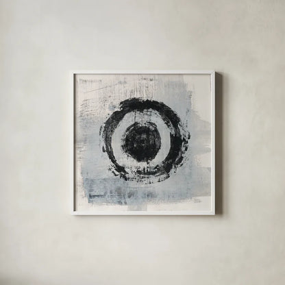 Zen Circle II Crop by Melissa Averinos. Shown in a crisp white glass frame for a clean and minimalist style. Available as an archival giclee rolled canvas, fine art paper, or poster print. SKU 29696a.
