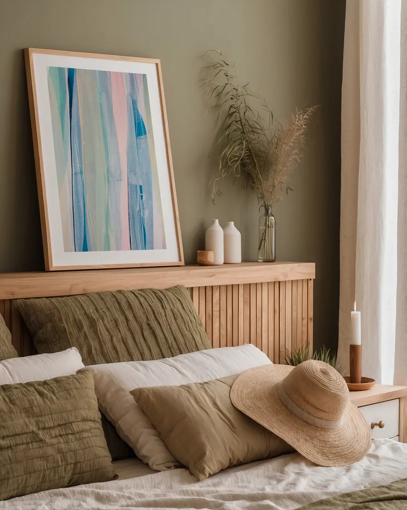 Acapulco II by Mercedes Lopez Charro. shown as a paper print in a natural frame. Available as a archival giclee rolled canvas, fine art paper, or poster print. SKU 101408h.