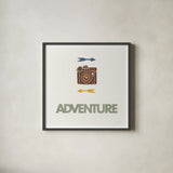 Adventure by Mercedes Lopez Charro. Shown in a sleek black glass frame for a contemporary gallery look. Available as an archival giclee rolled canvas, fine art paper, or poster print. SKU 77790a.