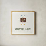 Adventure by Mercedes Lopez Charro. Shown in a natural wood glass frame for a timeless modern aesthetic. Available as an archival giclee rolled canvas, fine art paper, or poster print. SKU 77790a.