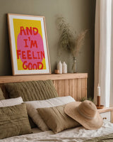 And Im Feelin Good by Mercedes Lopez Charro. shown as a paper print in a natural frame. Available as a archival giclee rolled canvas, fine art paper, or poster print. SKU 96974h.