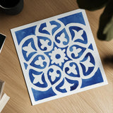 Andalusian Tile IV by Mercedes Lopez Charro. Shown as a detailed flat fine art print, highlighting archival giclee quality. Available as an archival giclee rolled canvas, fine art paper, or poster print. SKU 68808a.