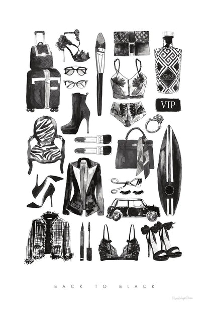 Back to Black I by Mercedes Lopez Charro. SKU 66607h. Archival Giclee Fine art print for wall decor.