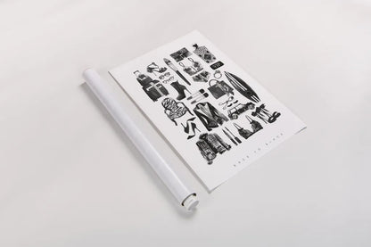 Back to Black I by Mercedes Lopez Charro. shown as a rolled paper print. Available as archival giclee rolled canvas, fine art paper, or poster print. SKU 66607h.