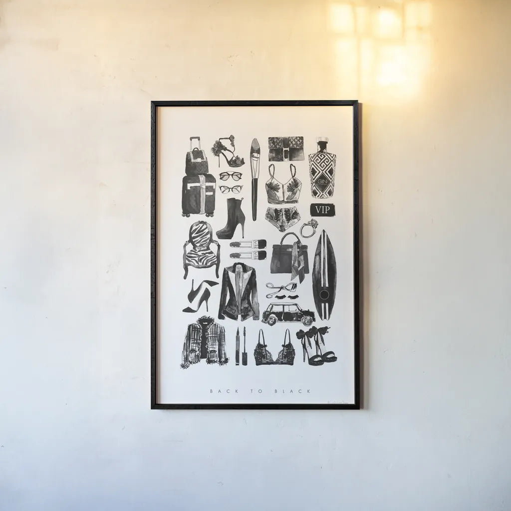 Back to Black I by Mercedes Lopez Charro. shown as a paper print in a black flame. Available as a archival giclee rolled canvas, fine art paper, or poster print. SKU 66607h.