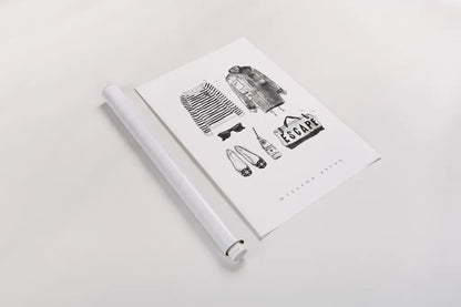 Back to Black II by Mercedes Lopez Charro. shown as a rolled paper print. Available as archival giclee rolled canvas, fine art paper, or poster print. SKU 66608h.