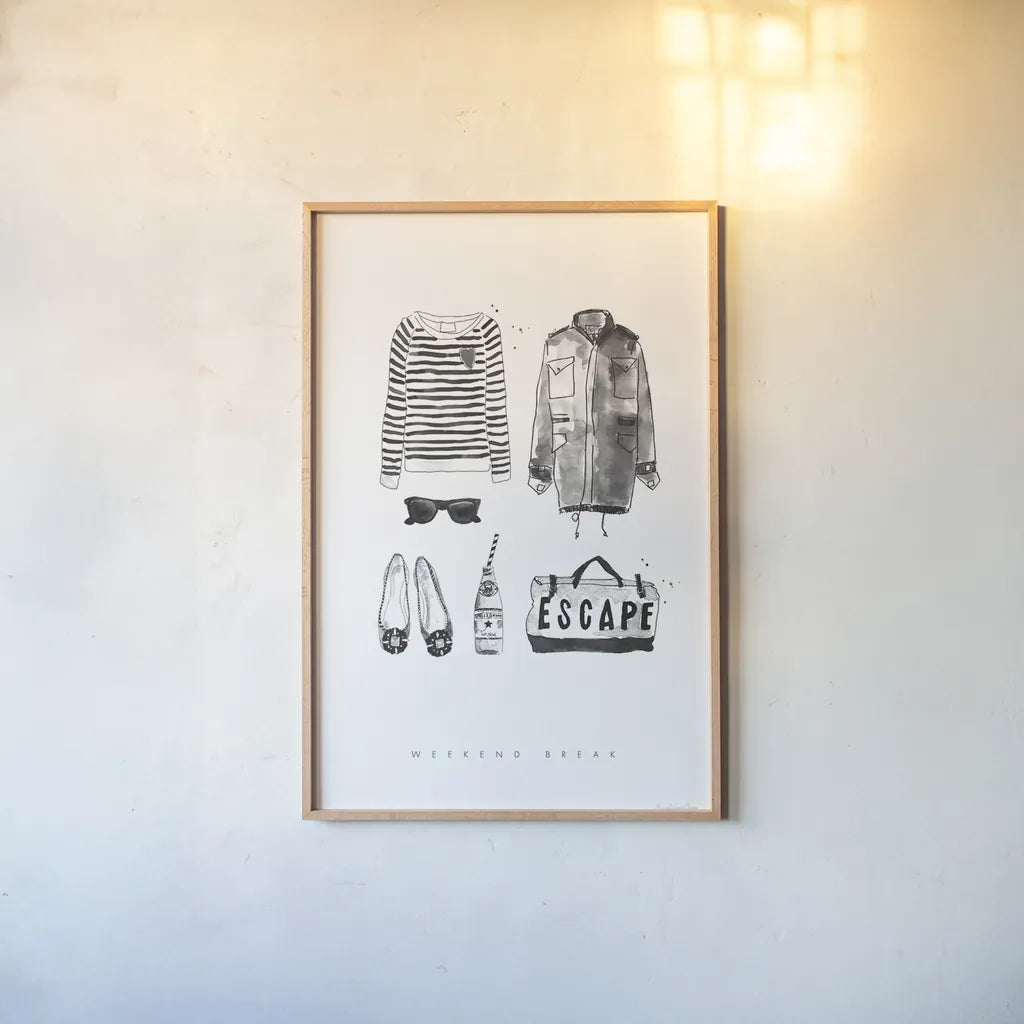 Back to Black II by Mercedes Lopez Charro. shown as a paper print in a natural frame. Available as a archival giclee rolled canvas, fine art paper, or poster print. SKU 66608h.