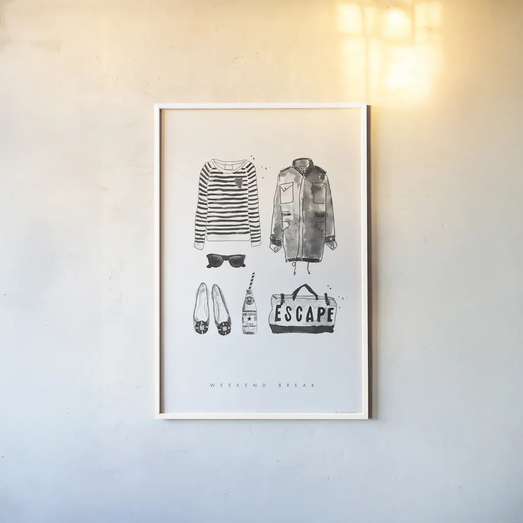 Back to Black II by Mercedes Lopez Charro. shown as a paper print in a white frame. Available as a archival giclee rolled canvas, fine art paper, or poster print. SKU 66608h.