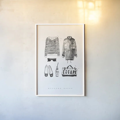 Back to Black II by Mercedes Lopez Charro. shown as a paper print in a white frame. Available as a archival giclee rolled canvas, fine art paper, or poster print. SKU 66608h.