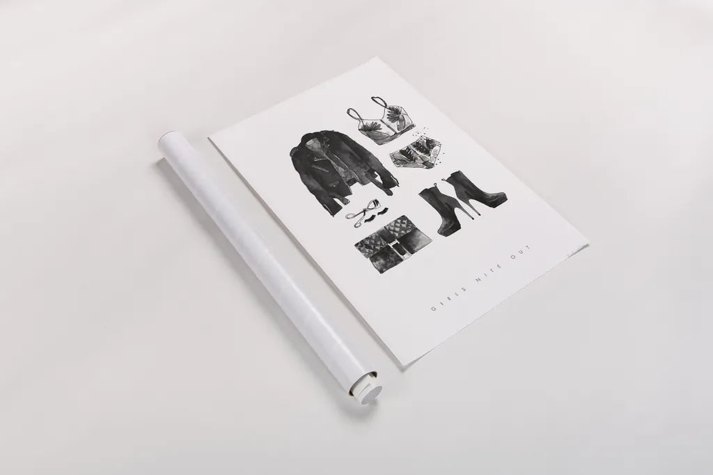 Back to Black III by Mercedes Lopez Charro. shown as a rolled paper print. Available as archival giclee rolled canvas, fine art paper, or poster print. SKU 66609h.