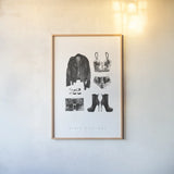 Back to Black III by Mercedes Lopez Charro. shown as a paper print in a natural frame. Available as a archival giclee rolled canvas, fine art paper, or poster print. SKU 66609h.