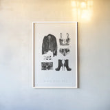 Back to Black III by Mercedes Lopez Charro. shown as a paper print in a white frame. Available as a archival giclee rolled canvas, fine art paper, or poster print. SKU 66609h.