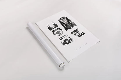 Back to Black IV by Mercedes Lopez Charro. shown as a rolled paper print. Available as archival giclee rolled canvas, fine art paper, or poster print. SKU 66610h.