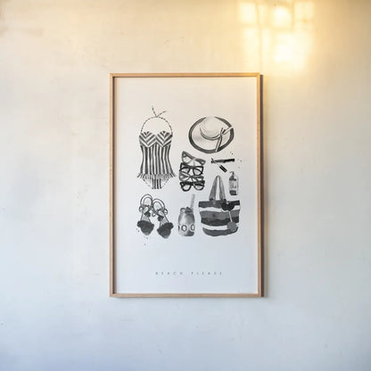 Back to Black V by Mercedes Lopez Charro. shown as a paper print in a natural frame. Available as a archival giclee rolled canvas, fine art paper, or poster print. SKU 66611h.