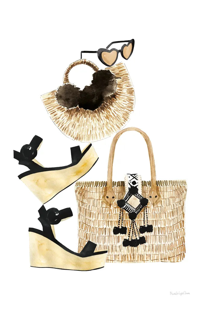 Beach Glam I by Mercedes Lopez Charro. SKU 68582h. Archival Giclee Fine art print for wall decor.