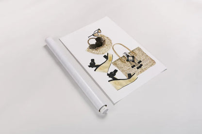 Beach Glam I by Mercedes Lopez Charro. shown as a rolled paper print. Available as archival giclee rolled canvas, fine art paper, or poster print. SKU 68582h.