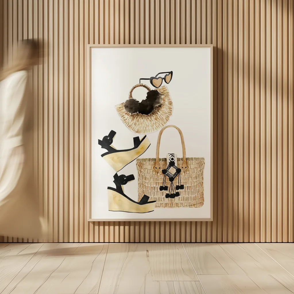 Beach Glam I by Mercedes Lopez Charro. shown as over sized large wall art. Available as an archival giclee rolled canvas, fine art paper, or poster print. SKU 68582h.