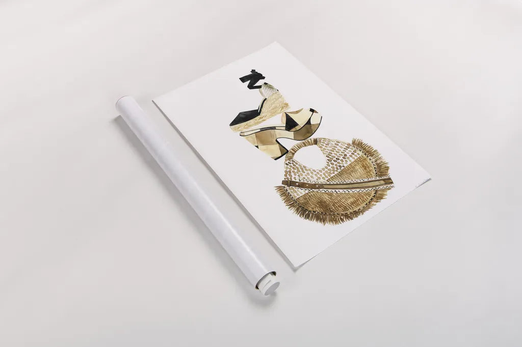 Beach Glam II by Mercedes Lopez Charro. shown as a rolled paper print. Available as archival giclee rolled canvas, fine art paper, or poster print. SKU 68583h.