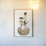Beach Glam II by Mercedes Lopez Charro. shown as a paper print in a natural frame. Available as a archival giclee rolled canvas, fine art paper, or poster print. SKU 68583h.