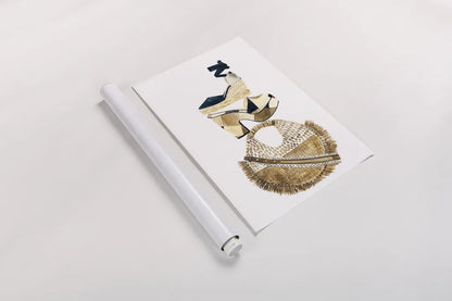 Beach Glam II Navy by Mercedes Lopez Charro. shown as a rolled paper print. Available as archival giclee rolled canvas, fine art paper, or poster print. SKU 70631h.