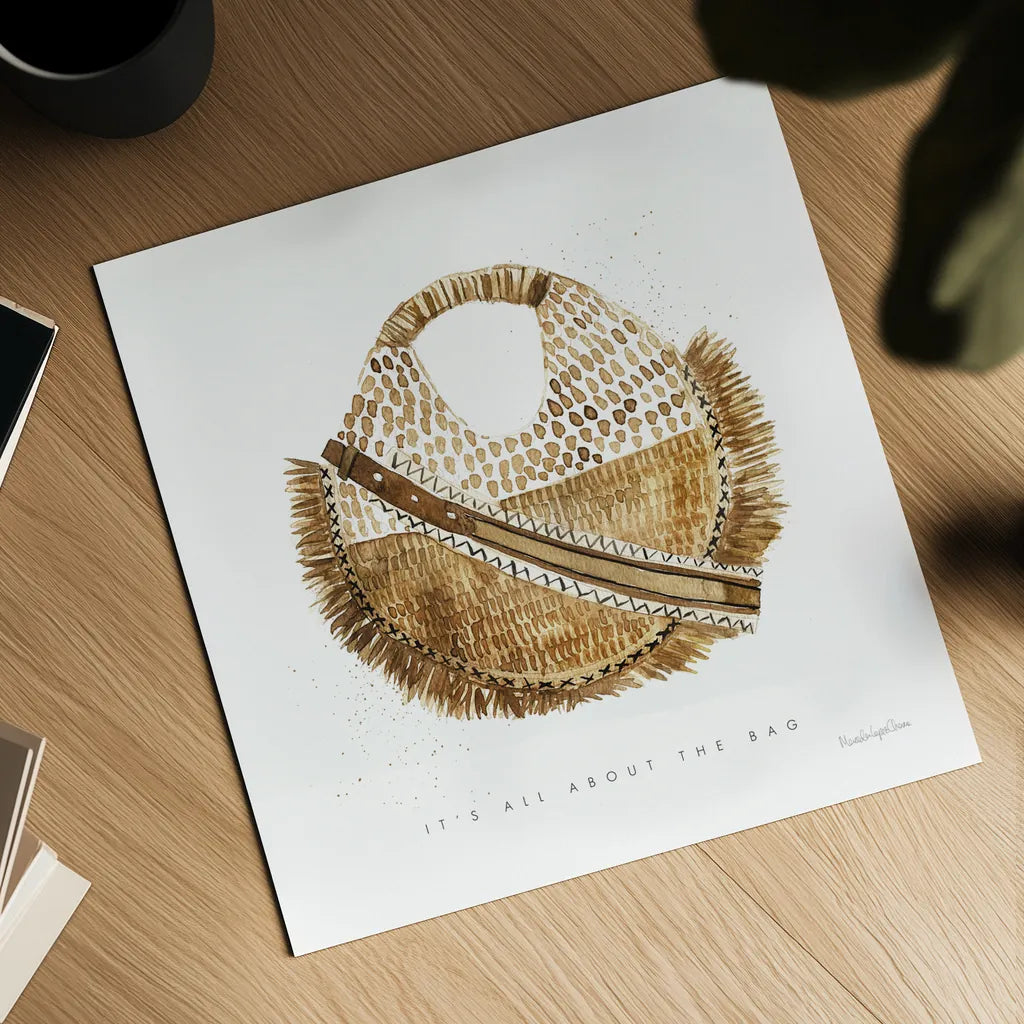 Beach Glam III by Mercedes Lopez Charro. Shown as a detailed flat fine art print, highlighting archival giclee quality. Available as an archival giclee rolled canvas, fine art paper, or poster print. SKU 68584a.