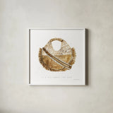 Beach Glam III by Mercedes Lopez Charro. Shown in a crisp white glass frame for a clean and minimalist style. Available as an archival giclee rolled canvas, fine art paper, or poster print. SKU 68584a.