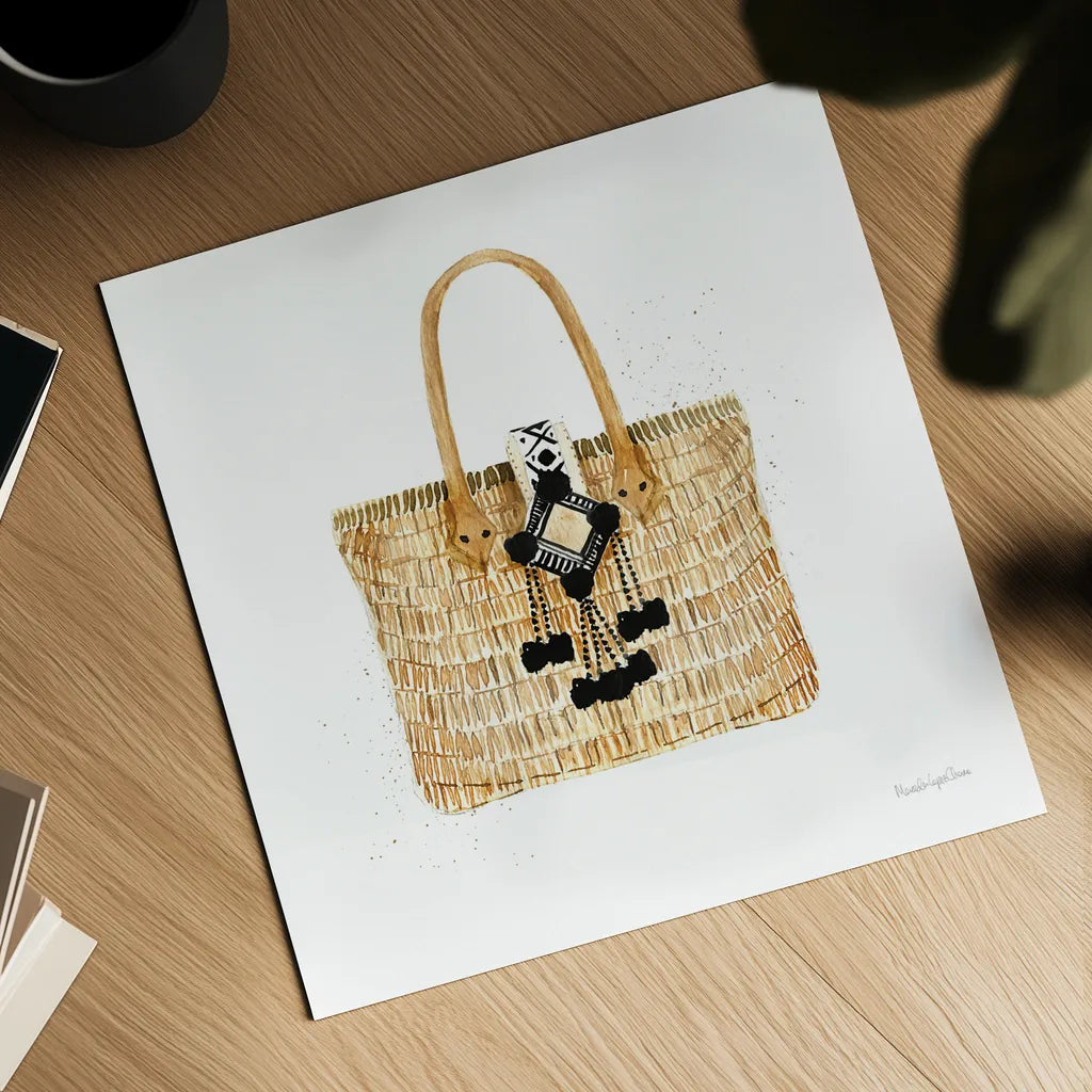 Beach Glam IV No Words by Mercedes Lopez Charro. Shown as a detailed flat fine art print, highlighting archival giclee quality. Available as an archival giclee rolled canvas, fine art paper, or poster print. SKU 68792a.