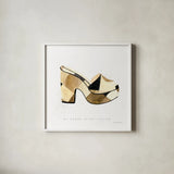 Beach Glam V by Mercedes Lopez Charro. Shown in a crisp white glass frame for a clean and minimalist style. Available as an archival giclee rolled canvas, fine art paper, or poster print. SKU 68586a.
