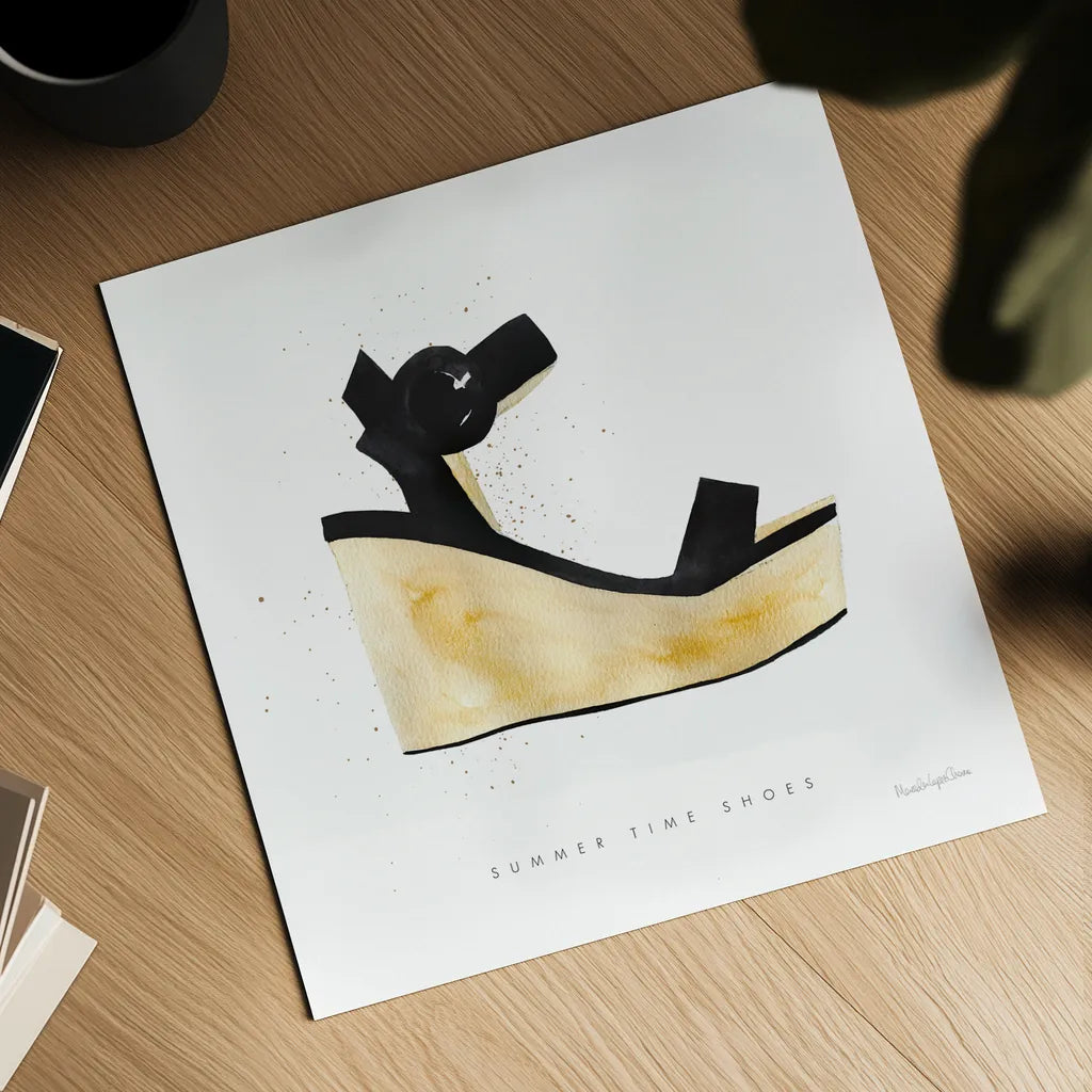 Beach Glam VII by Mercedes Lopez Charro. Shown as a detailed flat fine art print, highlighting archival giclee quality. Available as an archival giclee rolled canvas, fine art paper, or poster print. SKU 68588a.