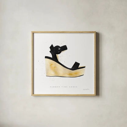 Beach Glam VII by Mercedes Lopez Charro. Shown in a natural wood glass frame for a timeless modern aesthetic. Available as an archival giclee rolled canvas, fine art paper, or poster print. SKU 68588a.