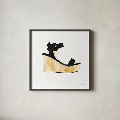 Beach Glam VII No Words by Mercedes Lopez Charro. Shown in a sleek black glass frame for a contemporary gallery look. Available as an archival giclee rolled canvas, fine art paper, or poster print. SKU 68795a.