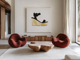 Beach Glam VII No Words by Mercedes Lopez Charro. Shown as extra-large giant wall art in a modern living room. Available as an archival giclee rolled canvas, fine art paper, or poster print. SKU 68795a.