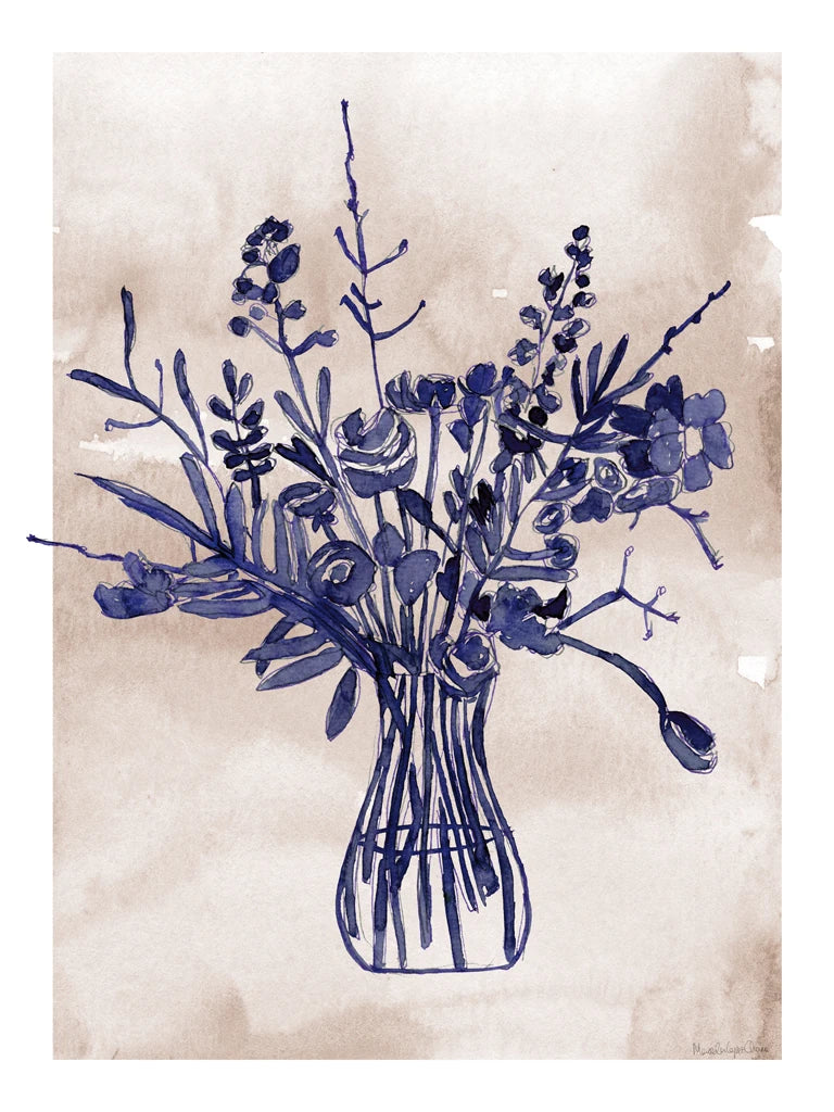 Beautiful Bouquet II Watercolor by Mercedes Lopez Charro