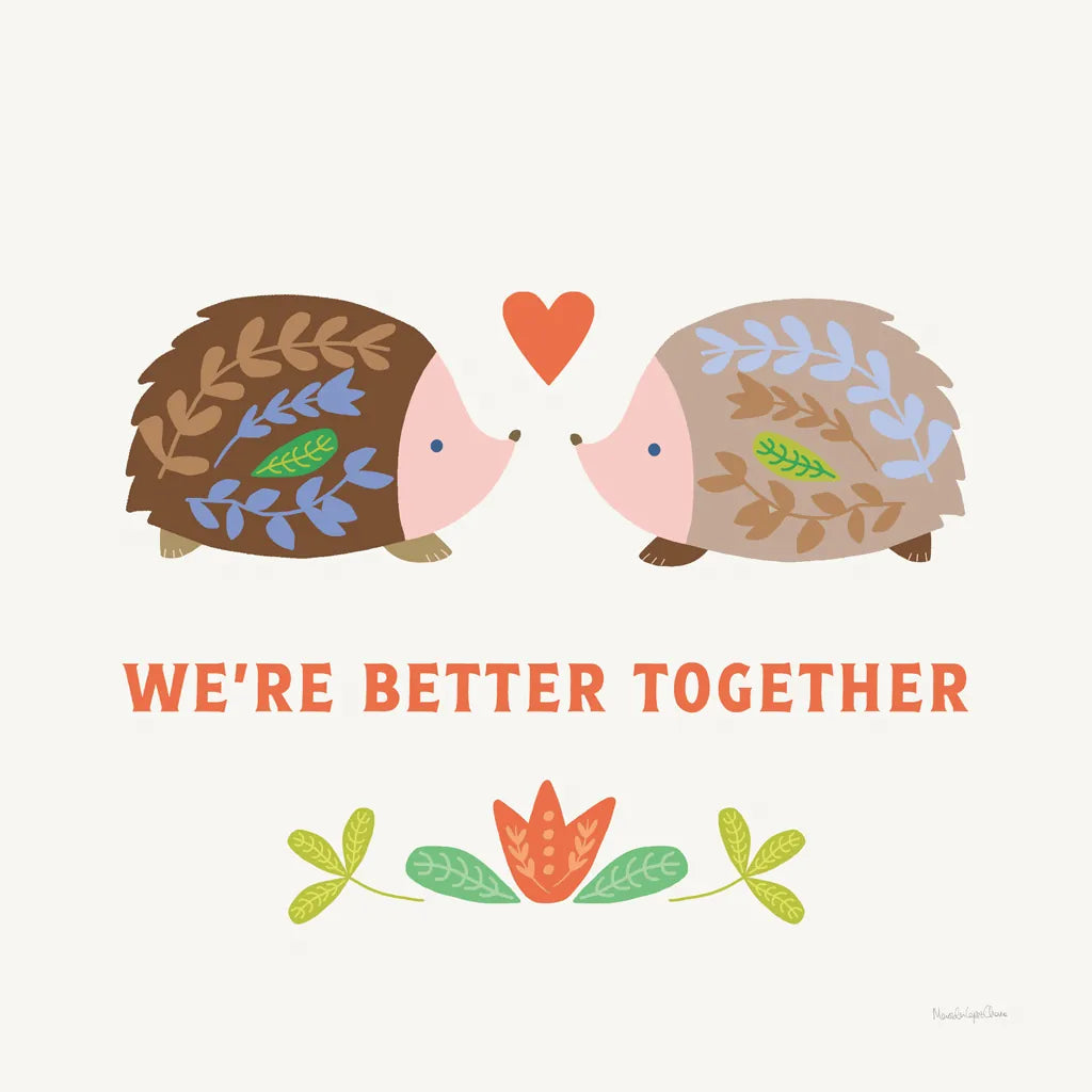 Better Together II by Mercedes Lopez Charro. SKU 83012a. Archival Giclee Fine art print for wall decor.