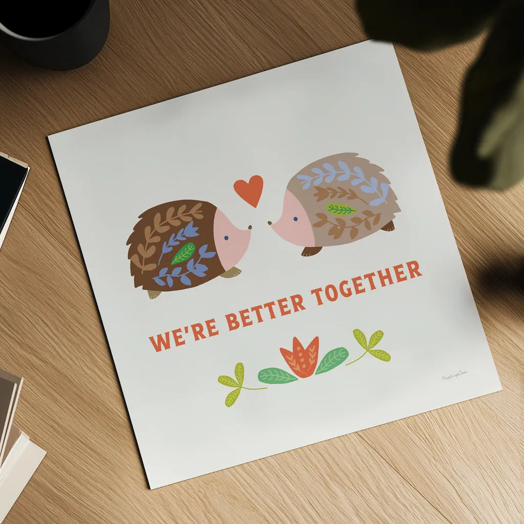 Better Together II by Mercedes Lopez Charro. Shown as a detailed flat fine art print, highlighting archival giclee quality. Available as an archival giclee rolled canvas, fine art paper, or poster print. SKU 83012a.