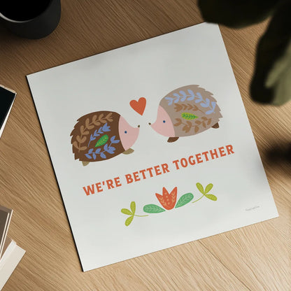 Better Together II by Mercedes Lopez Charro. Shown as a detailed flat fine art print, highlighting archival giclee quality. Available as an archival giclee rolled canvas, fine art paper, or poster print. SKU 83012a.