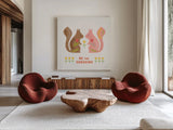 Better Together III by Mercedes Lopez Charro. Shown as extra-large giant wall art in a modern living room. Available as an archival giclee rolled canvas, fine art paper, or poster print. SKU 83013a.
