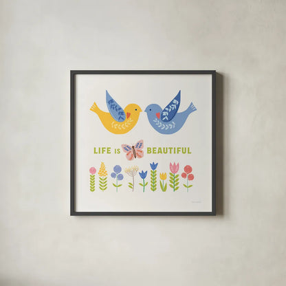 Better Together IV by Mercedes Lopez Charro. Shown in a sleek black glass frame for a contemporary gallery look. Available as an archival giclee rolled canvas, fine art paper, or poster print. SKU 83014a.