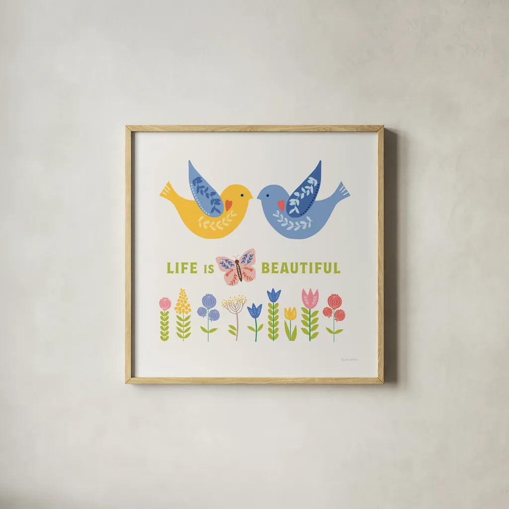 Better Together IV by Mercedes Lopez Charro. Shown in a natural wood glass frame for a timeless modern aesthetic. Available as an archival giclee rolled canvas, fine art paper, or poster print. SKU 83014a.