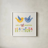 Better Together IV by Mercedes Lopez Charro. Shown in a crisp white glass frame for a clean and minimalist style. Available as an archival giclee rolled canvas, fine art paper, or poster print. SKU 83014a.