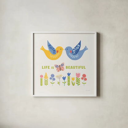 Better Together IV by Mercedes Lopez Charro. Shown in a crisp white glass frame for a clean and minimalist style. Available as an archival giclee rolled canvas, fine art paper, or poster print. SKU 83014a.