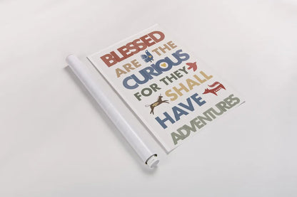 Blessed are the Curious by Mercedes Lopez Charro. shown as a rolled paper print. Available as archival giclee rolled canvas, fine art paper, or poster print. SKU 77123h.