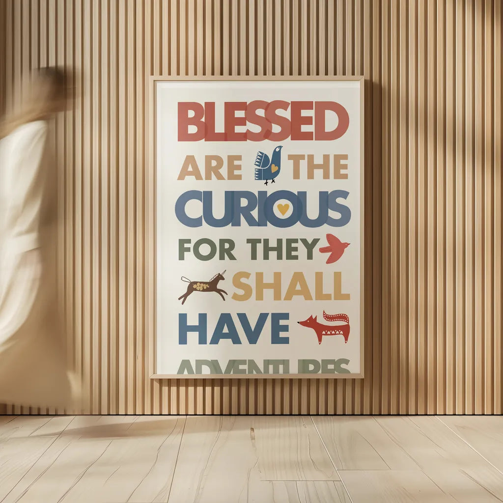 Blessed are the Curious by Mercedes Lopez Charro. shown as over sized large wall art. Available as an archival giclee rolled canvas, fine art paper, or poster print. SKU 77123h.