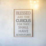 Blessed are the Curious II by Mercedes Lopez Charro. shown as a paper print in a natural frame. Available as a archival giclee rolled canvas, fine art paper, or poster print. SKU 77214h.