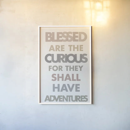 Blessed are the Curious II by Mercedes Lopez Charro. shown as a paper print in a white frame. Available as a archival giclee rolled canvas, fine art paper, or poster print. SKU 77214h.