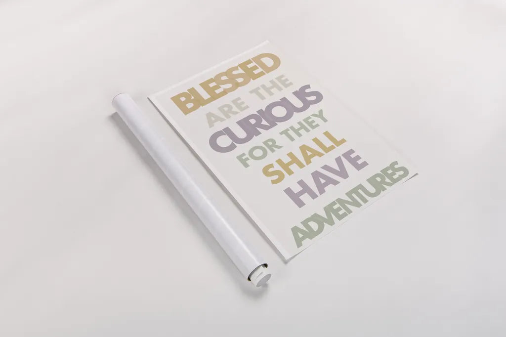 Blessed are the Curious II Pastel by Mercedes Lopez Charro. shown as a rolled paper print. Available as archival giclee rolled canvas, fine art paper, or poster print. SKU 82352h.