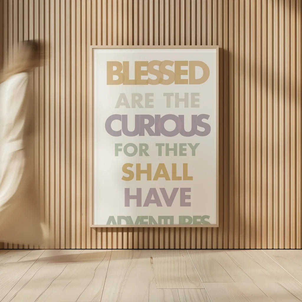 Blessed are the Curious II Pastel by Mercedes Lopez Charro. shown as over sized large wall art. Available as an archival giclee rolled canvas, fine art paper, or poster print. SKU 82352h.