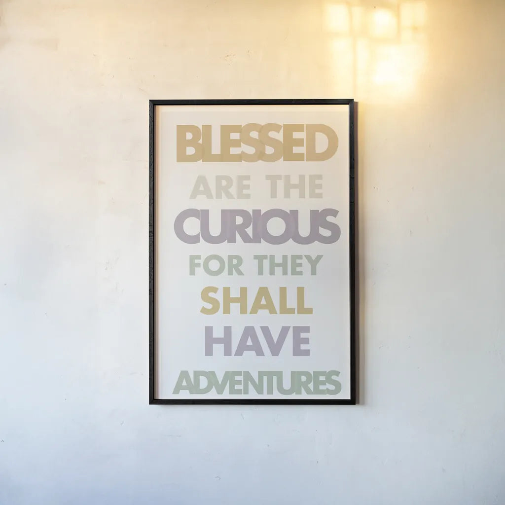 Blessed are the Curious II Pastel by Mercedes Lopez Charro. shown as a paper print in a black flame. Available as a archival giclee rolled canvas, fine art paper, or poster print. SKU 82352h.