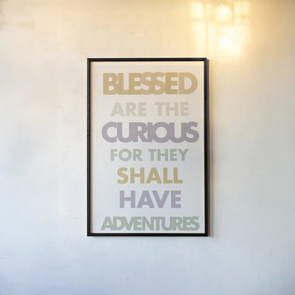 Blessed are the Curious II Pastel by Mercedes Lopez Charro. shown as a paper print in a black flame. Available as a archival giclee rolled canvas, fine art paper, or poster print. SKU 82352h.