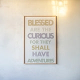 Blessed are the Curious II Pastel by Mercedes Lopez Charro. shown as a paper print in a natural frame. Available as a archival giclee rolled canvas, fine art paper, or poster print. SKU 82352h.